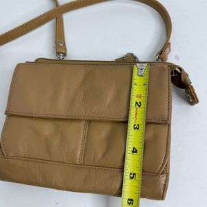 Visione Italy Women's Tan Leather Crossbody Bag Small Adjustable Strap​